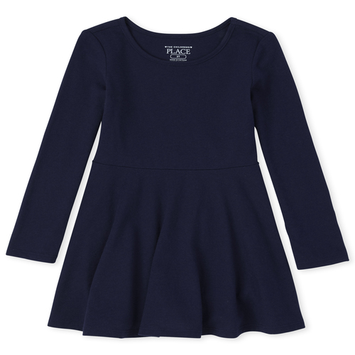 

s Toddler Uniform Skater Dress - Blue - The Children's Place