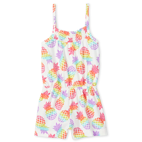 

s Baby And Toddler Rainbow Pineapple Romper - Pink - The Children's Place