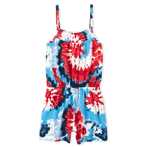 

s Baby And Toddler Americana Tie Dye Romper - Blue - The Children's Place