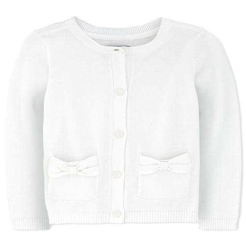 

s Toddler Uniform Bow Cardigan - White - The Children's Place