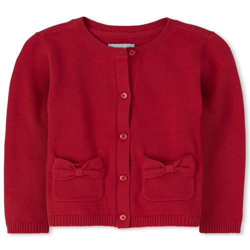 

s Toddler Uniform Bow Cardigan - Red - The Children's Place