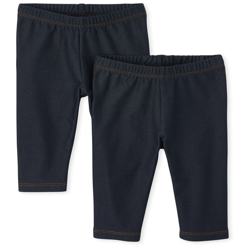 

Baby Girls Toddler Uniform Faux Denim Capri Leggings 2-Pack - The Children's Place