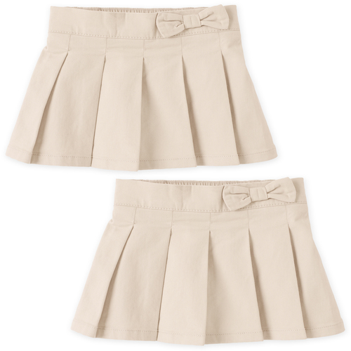 

s Toddler Uniform Pleated Skort 2-Pack - Tan - The Children's Place