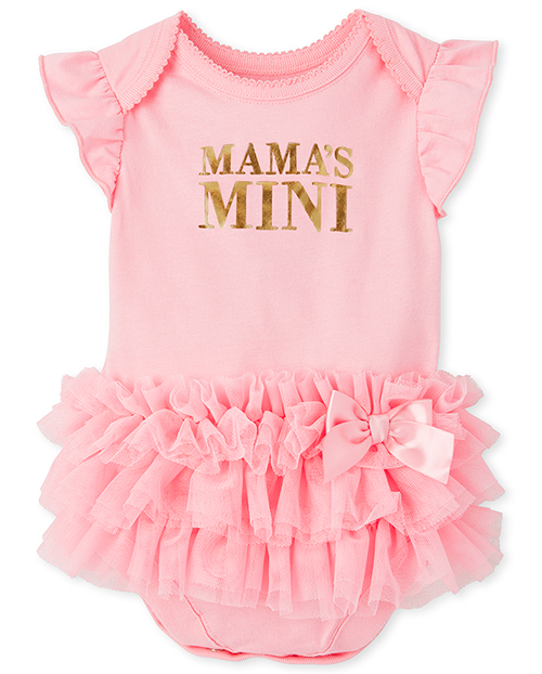 

s Baby Foil Mommy Tutu Bodysuit - Pink - The Children's Place