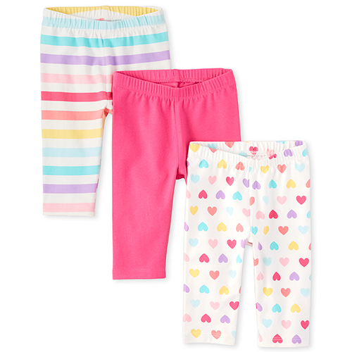 

Baby Girls Toddler Print Capri Leggings 3-Pack - Pink - The Children's Place
