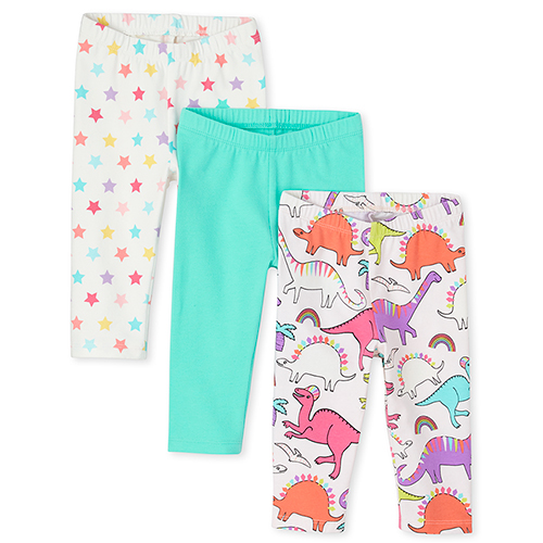 

Baby Girls Toddler Print Capri Leggings 3-Pack - Blue - The Children's Place