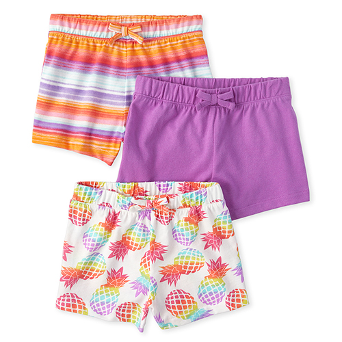 

Newborn Baby And Toddler Mix And Match Print Shorts 3-Pack - Purple - The Children's Place