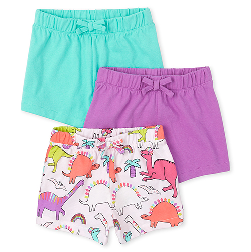 

Baby Girls Baby And Toddler Mix And Match Print Shorts 3-Pack - Blue - The Children's Place