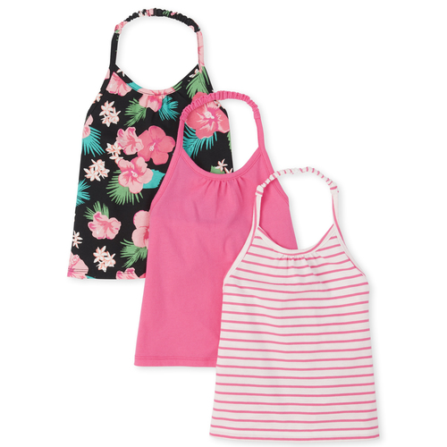 

s Baby And Toddler Mix And Match Print Halter Top 3-Pack - Pink - The Children's Place