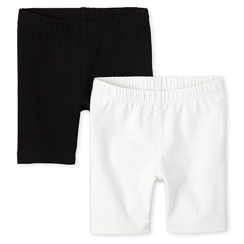 

Baby Girls Toddler Mix And Match Print Bike Shorts 2-Pack - White - The Children's Place
