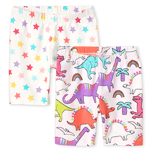 

Baby Girls Toddler Mix And Match Print Bike Shorts 2-Pack - Multi - The Children's Place