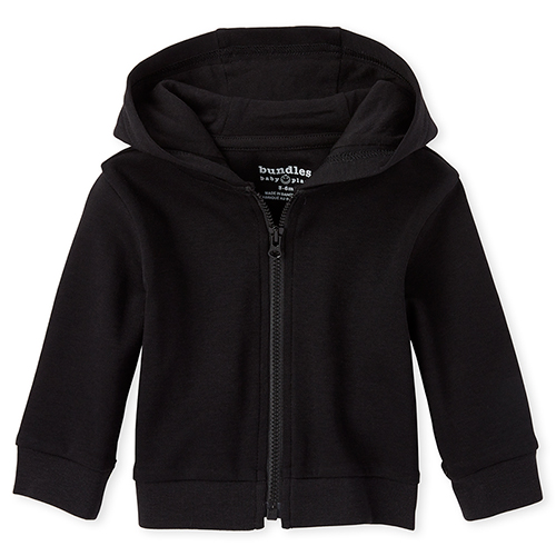 

Newborn Baby Boys Zip Up Hoodie - Black - The Children's Place