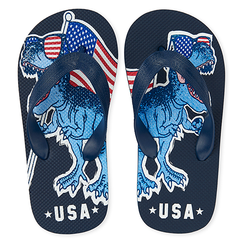 

Boys Boys Americana Dino Flip Flops - Blue - The Children's Place