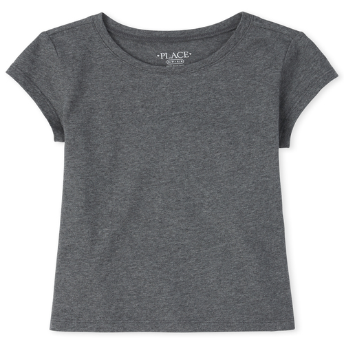 

Girls Uniform Basic Layering Tee - Gray T-Shirt - The Children's Place