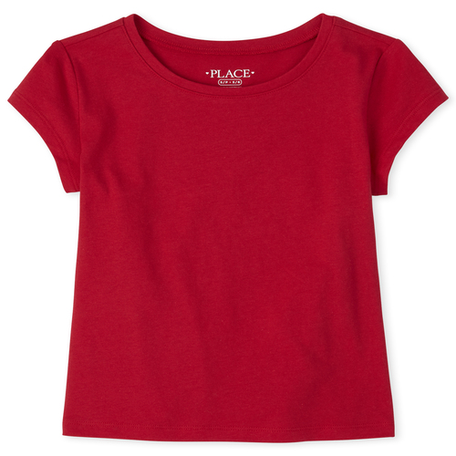 

Girls Uniform Basic Layering Tee - Red T-Shirt - The Children's Place