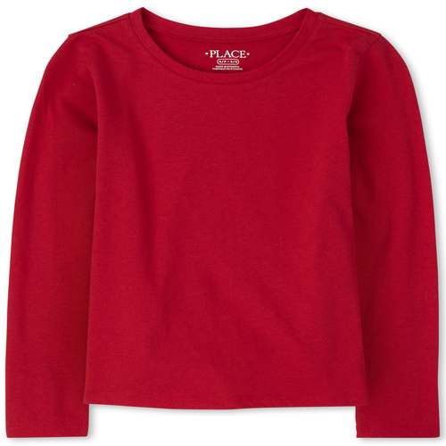 

Girls Uniform Basic Layering Tee - Red T-Shirt - The Children's Place