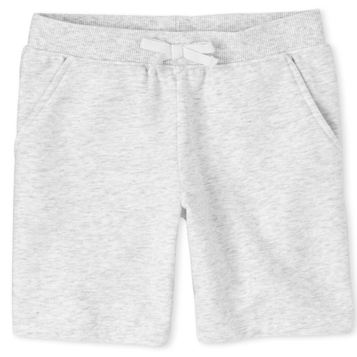 

Girls Uniform Active French Terry Shorts - Gray - The Children's Place