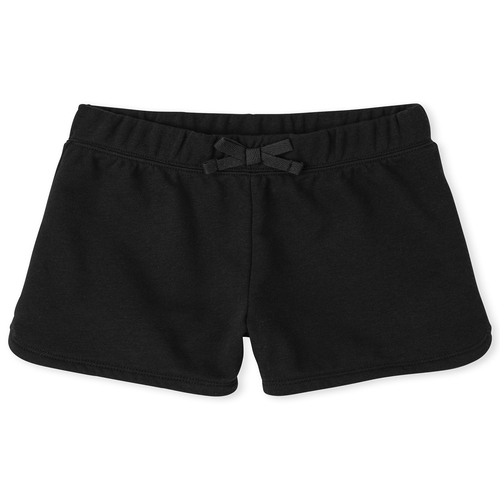 

Girls Uniform Active French Terry Shorts - Black - The Children's Place