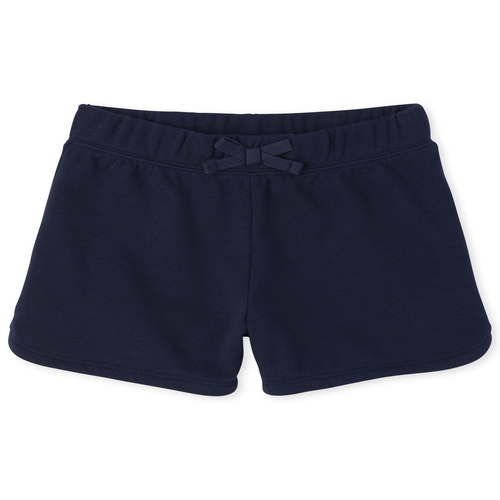 

Girls Uniform Active French Terry Shorts - Blue - The Children's Place