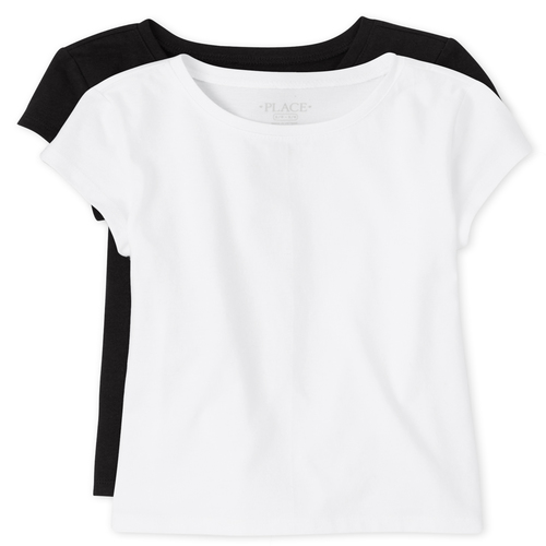 

Girls Uniform Basic Layering Tee 2-Pack - Black T-Shirt - The Children's Place