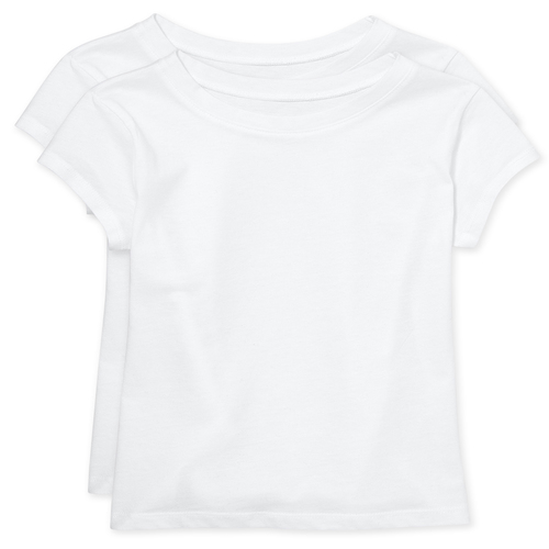 

Girls Uniform Basic Layering Tee 2-Pack - White T-Shirt - The Children's Place
