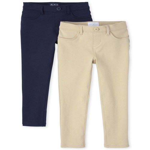 

Girls Uniform Ponte Knit Jeggings 2-Pack - Multi - The Children's Place