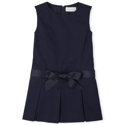 

Girls Uniform Wrinkle Resistant Jumper - Blue - The Children's Place
