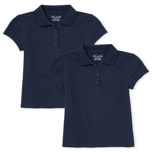 

s Uniform Stain Resistant Pique Polo 2-Pack - Blue - The Children's Place