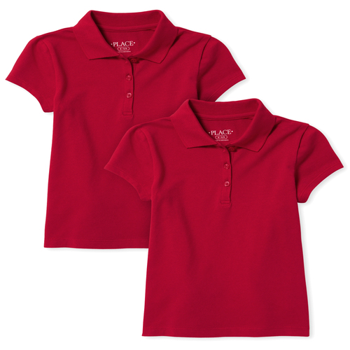 

s Uniform Pique Polo 2-Pack - Red - The Children's Place