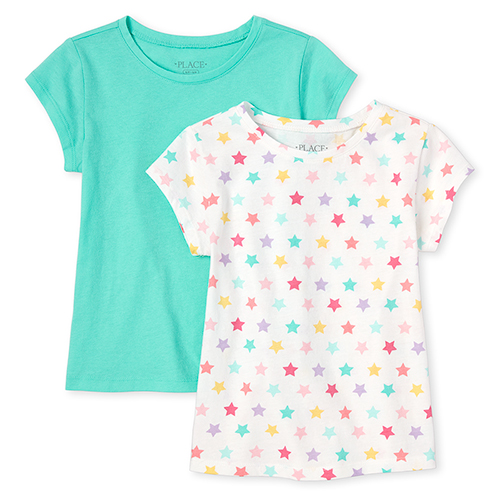 

Girls Print Basic Layering Tee 2-Pack - Blue T-Shirt - The Children's Place