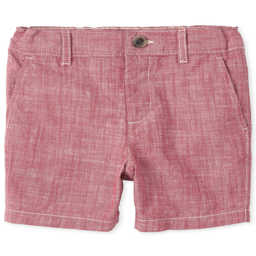 

Newborn Baby And Toddler Boys Crosshatch Chino Shorts - Red - The Children's Place