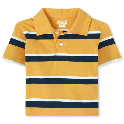

s Baby And Toddler Boys Uniform Striped Jersey Polo - Yellow - The Children's Place