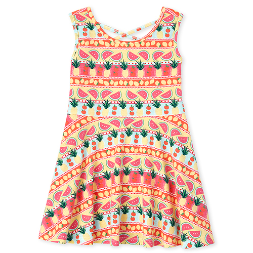 

s Baby And Toddler Pineapple Cross Back Dress - Pink - The Children's Place