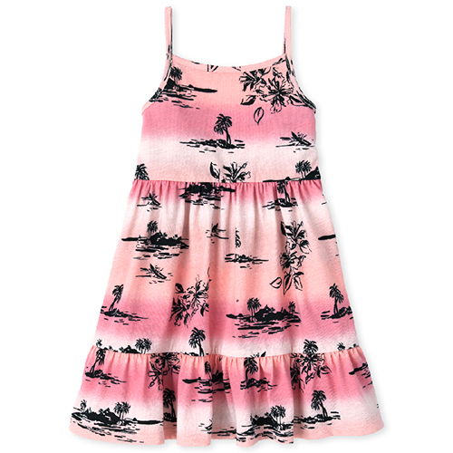 

s Baby And Toddler Palm Tree Tank Dress - Pink - The Children's Place