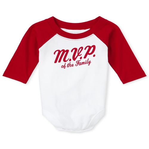 

s Unisex Baby Matching Family Mvp Graphic Bodysuit - White - The Children's Place