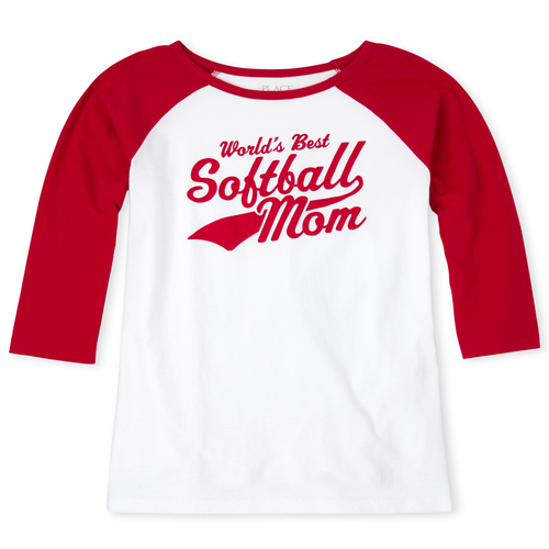 

Womens Matching Family Softball Graphic Tee - White T-Shirt - The Children' Place