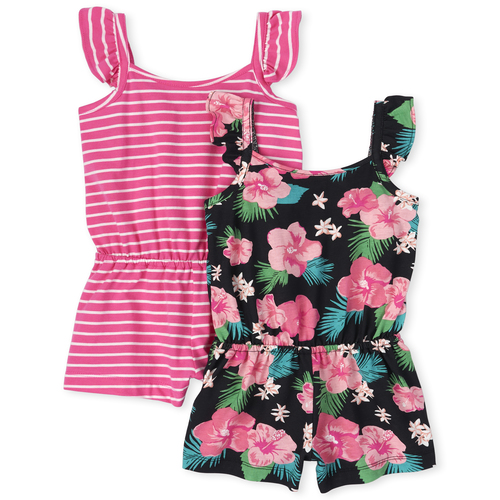 

s Baby And Toddler Floral Romper 2-Pack - Black - The Children's Place