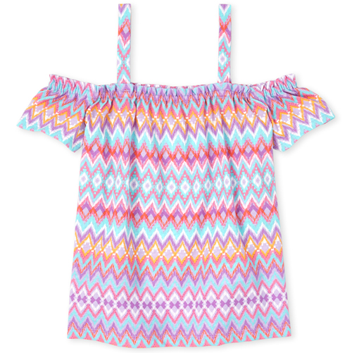 

Girls Mix And Match Print Off Shoulder Top - Purple - The Children's Place