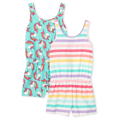 

Girls Print Romper 2-Pack - Blue - The Children's Place