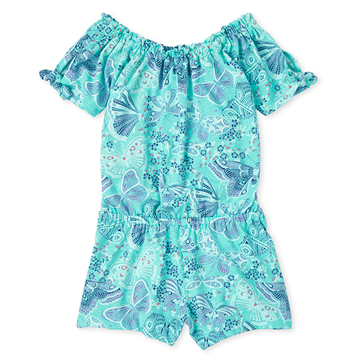 

s Baby And Toddler Butterfly Romper - Blue - The Children's Place