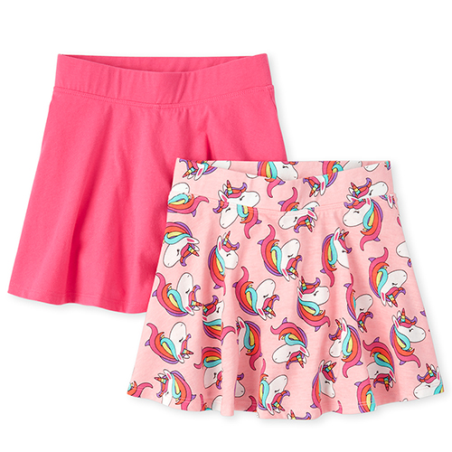 

Girls Mix And Match Print Skort 2-Pack - Pink - The Children's Place