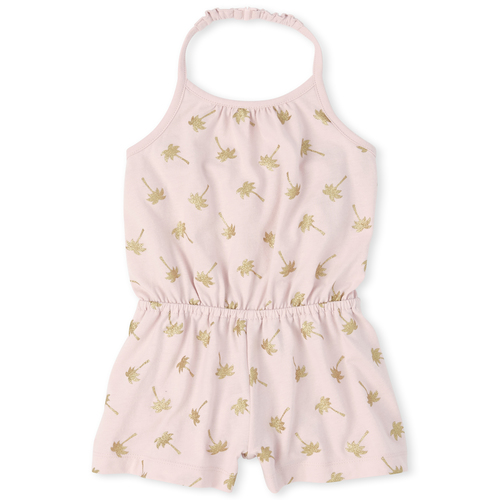 

s Baby And Toddler Glitter Palm Tree Halter Romper - Pink - The Children's Place