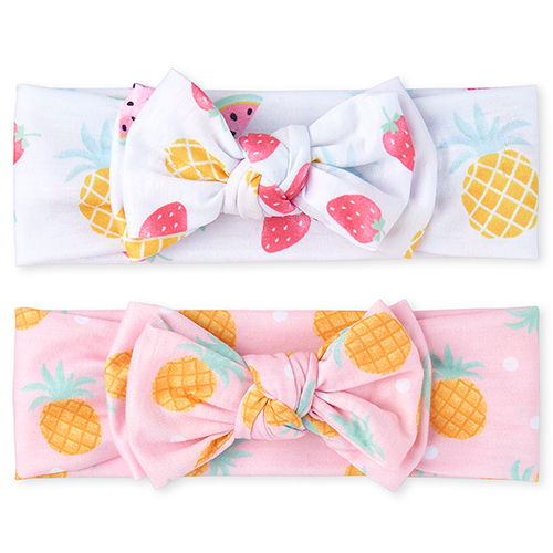 

Newborn Baby Fruit Bow Headwrap 2-Pack - Pink - The Children's Place