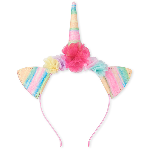 

Girls Glitter Striped Unicorn Headband - Pink - The Children's Place
