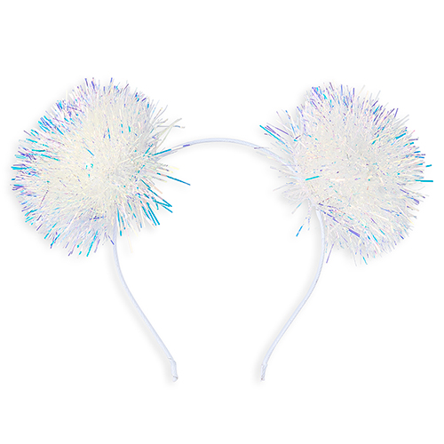 

Girls Holographic Tinsel Pom Pom Headband - Pink - The Children's Place