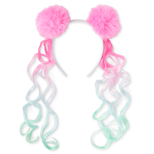 

Girls Faux Fur Pom Pom Hair Extension Headband - Multi - The Children's Place