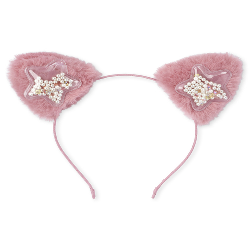 

Girls Shakey Faux Fur Cat Ears Headband - Pink - The Children's Place