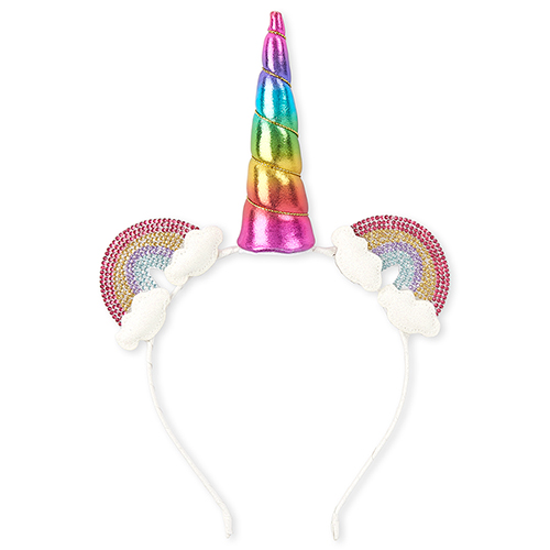 

Girls Metallic Rainbow Unicorn Headband - Multi - The Children's Place