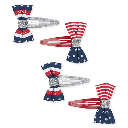 

Girls Americana Bow Hair Clips 4-Pack - Multi - The Children's Place