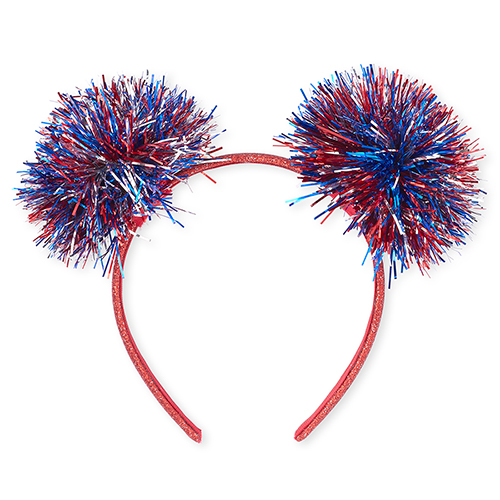 

Girls Americana Glitter Tinsel Pom Pom Headband - Multi - The Children's Place